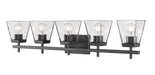 Lauren Five Light Vanity in Matte Black by Z-Lite Lighting