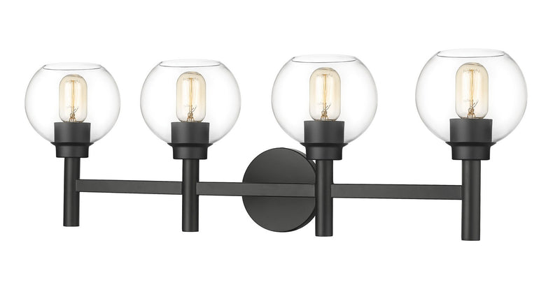 Sutton Four Light Vanity in Matte Black by Z-Lite Lighting