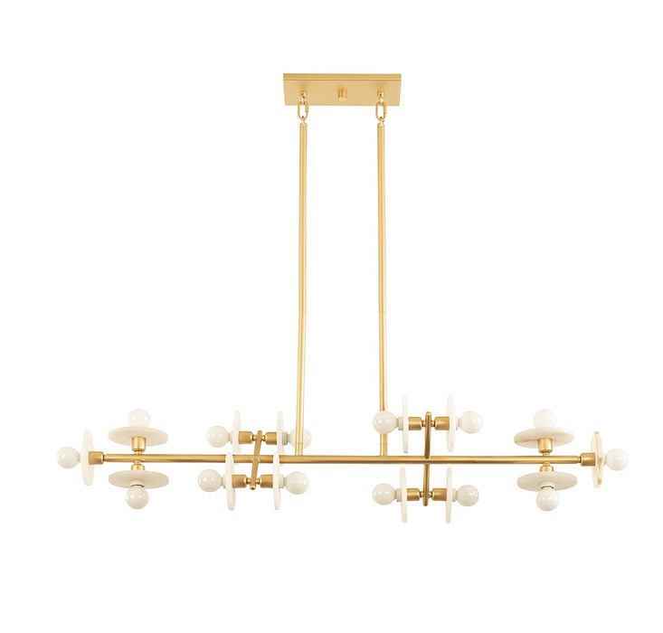 Amani 14 Light Linear Chandelier in Gold
