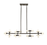 Amani 14 Light Linear Chandelier in Black Cashmere