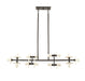 Amani 14 Light Linear Chandelier in Black Cashmere