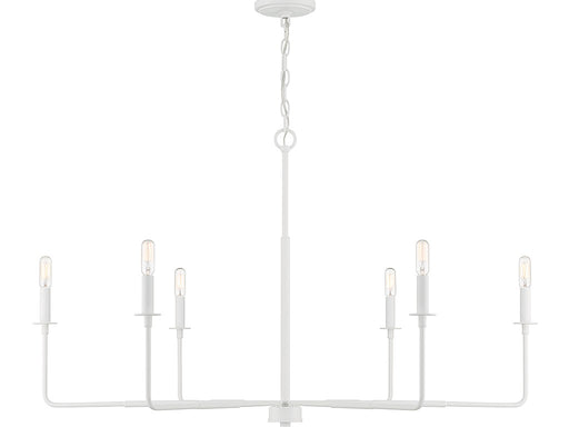 Salerno Six Light Chandelier in Bisque White