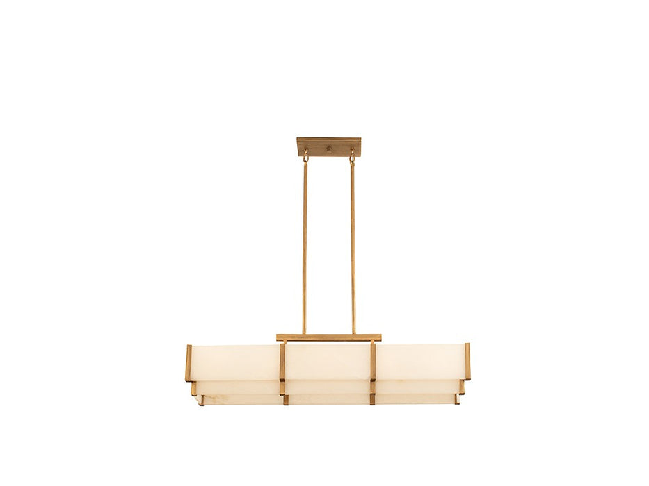 Orleans Five Light Linear Chandelier in Distressed Gold