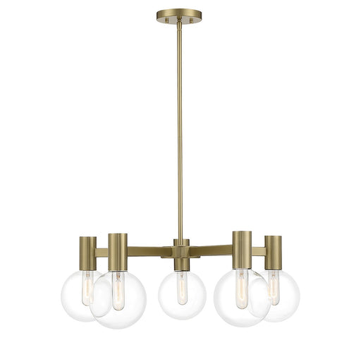 Wright Five Light Chandelier in Warm Brass