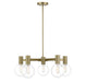 Wright Five Light Chandelier in Warm Brass