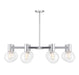 Wright Eight Light Chandelier in Chrome