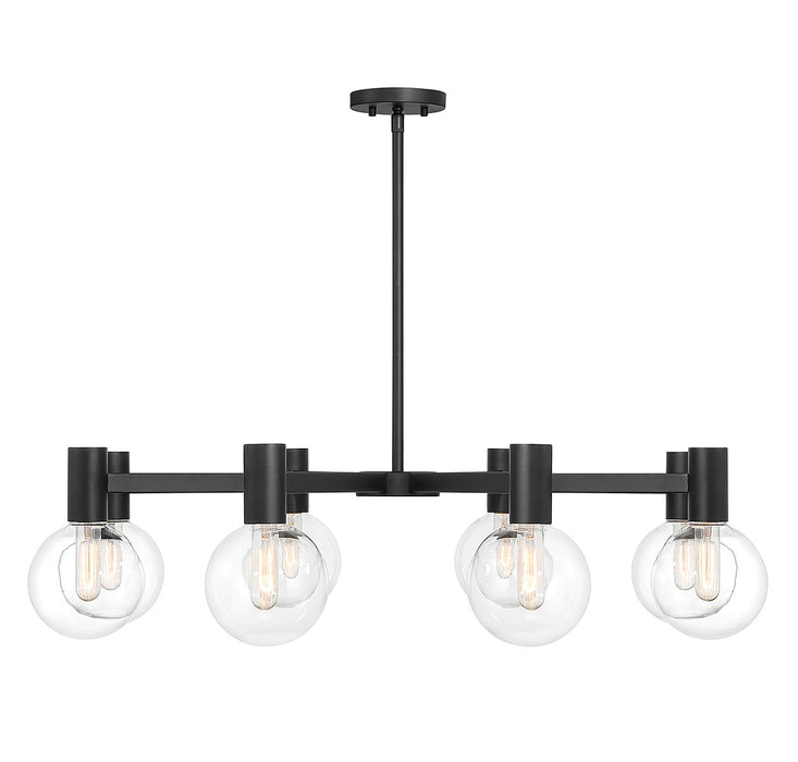 Wright Eight Light Chandelier in Matte Black