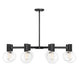 Wright Eight Light Chandelier in Matte Black