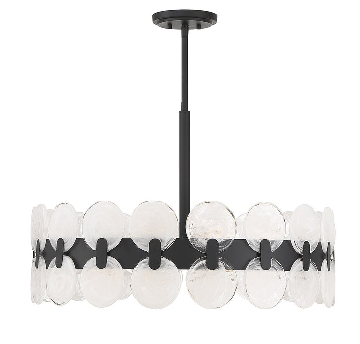 Boca Six Light Chandelier in Matte Black