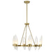 Nouvel Six Light Chandelier in Warm Brass