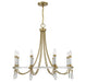 Mayfair Eight Light Chandelier in Warm Brass and Chrome