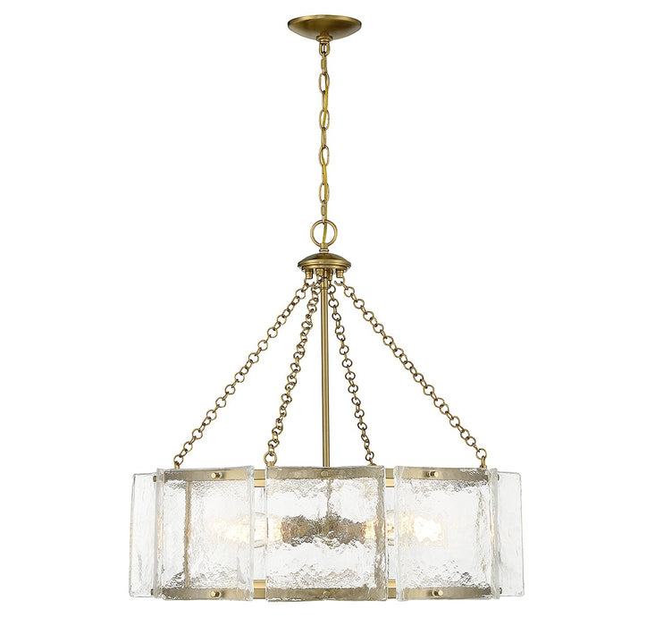 Genry Five Light Pendant in Warm Brass