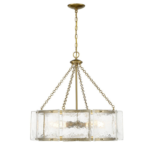 Genry Five Light Pendant in Warm Brass
