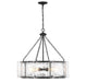 Genry Five Light Pendant in Matte Black