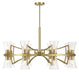 Bennington 16 Light Chandelier in Warm Brass