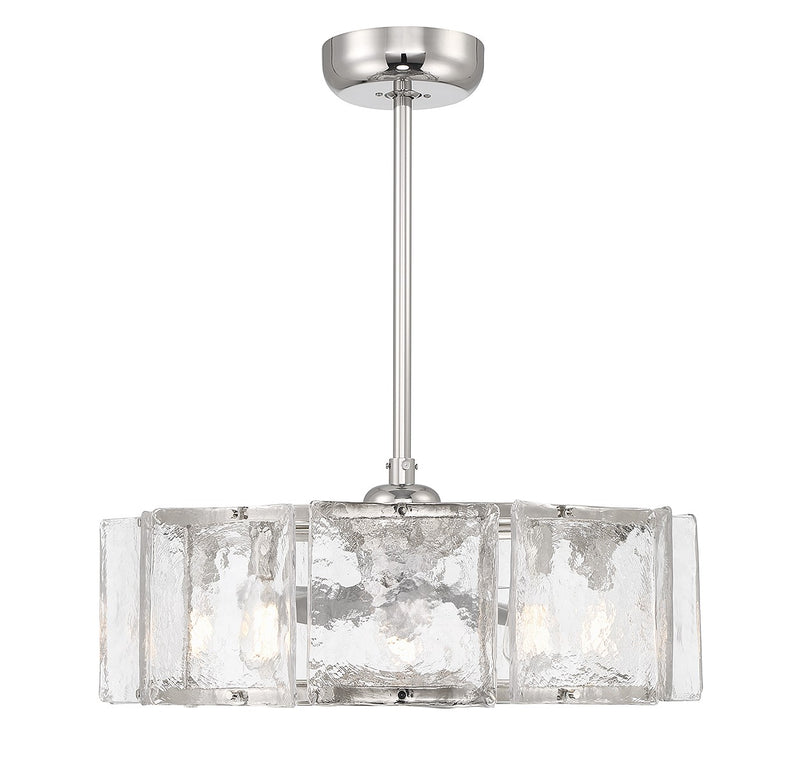 Genry LED Fan D'Lier in Polished Nickel