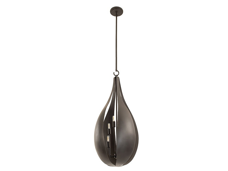 Bali Six Light Pendant in Black Cashmere