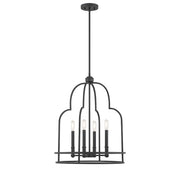 Diplomat Four Light Pendant in Matte Black
