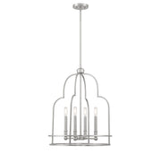 Diplomat Four Light Pendant in Satin Nickel