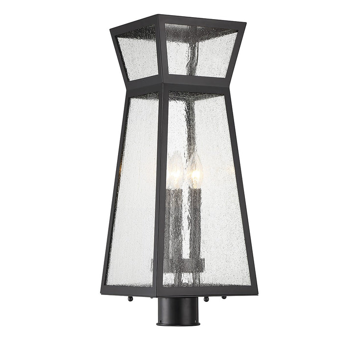 Millford Three Light Outdoor Post Lantern in Matte Black