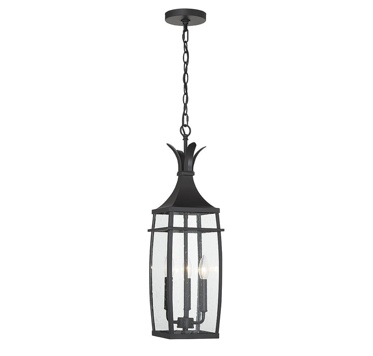 Montpelier Three Light Outdoor Hanging Lantern in Matte Black