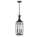 Montpelier Three Light Outdoor Hanging Lantern in Matte Black