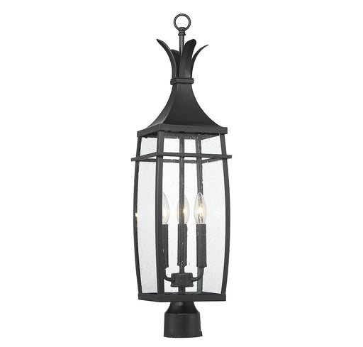 Montpelier Three Light Outdoor Post Lantern in Matte Black