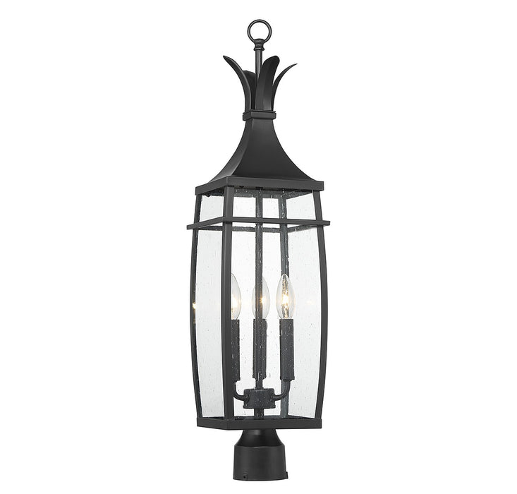 Montpelier Three Light Outdoor Post Lantern in Matte Black