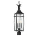 Montpelier Three Light Outdoor Post Lantern in Matte Black