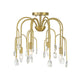 Anholt Four Light Convertible Semi-Flush or Pendant in Noble Brass