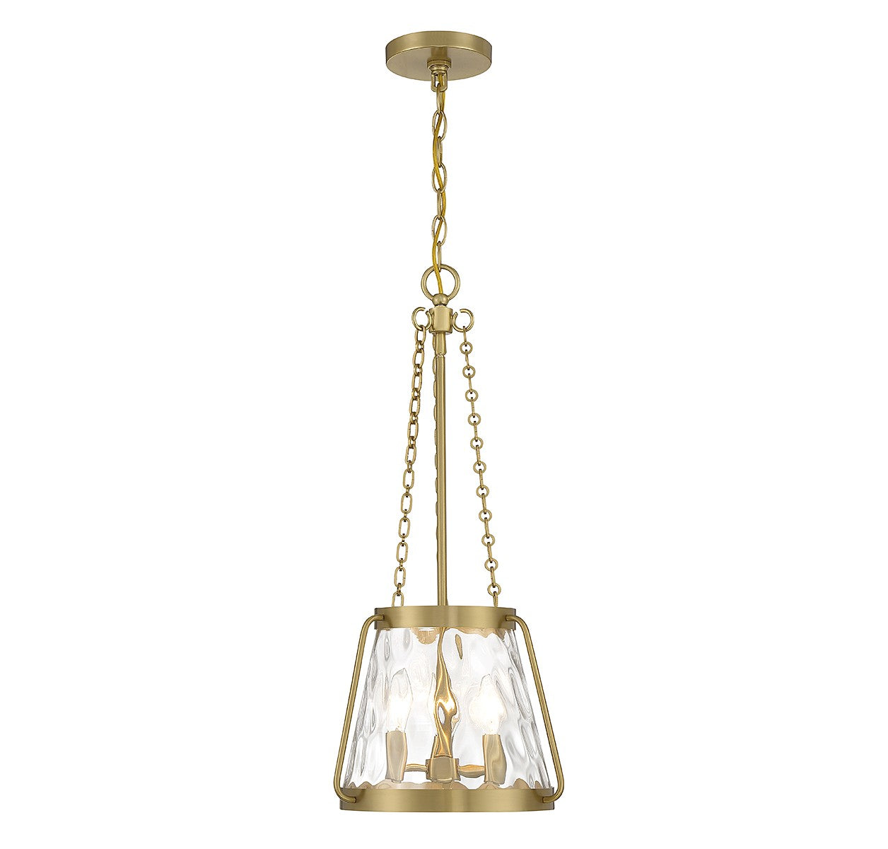 Crawford Three Light Pendant in Warm Brass