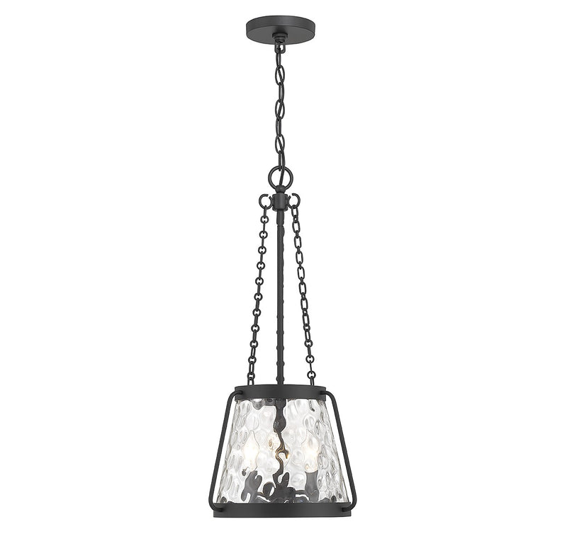 Crawford Three Light Pendant in Matte Black