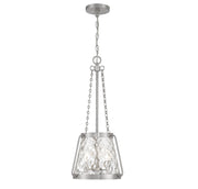 Crawford Three Light Pendant in Satin Nickel