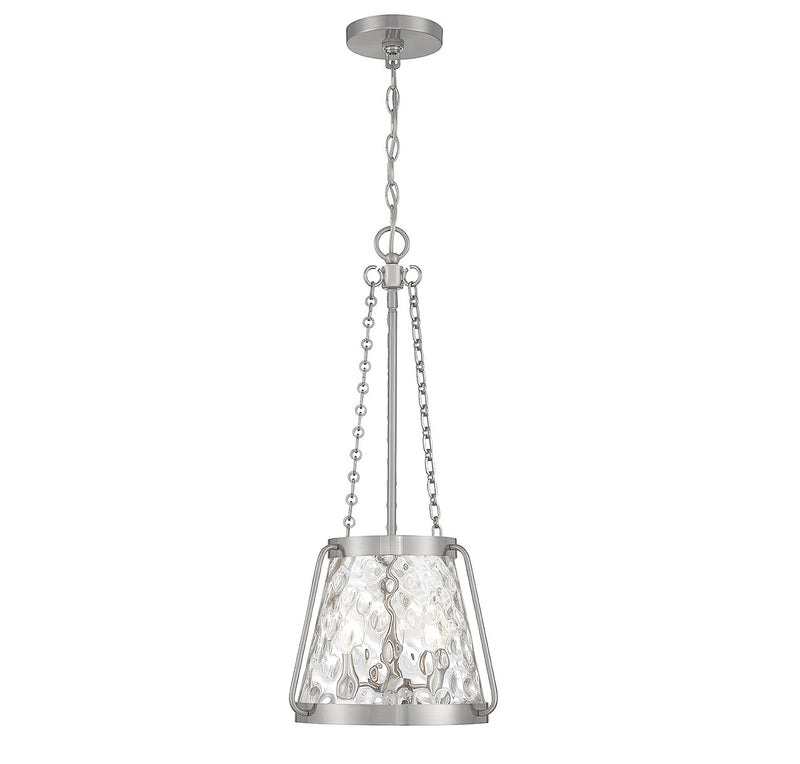 Crawford Three Light Pendant in Satin Nickel