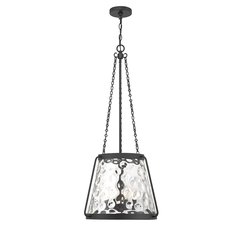 Crawford Four Light Pendant in Matte Black