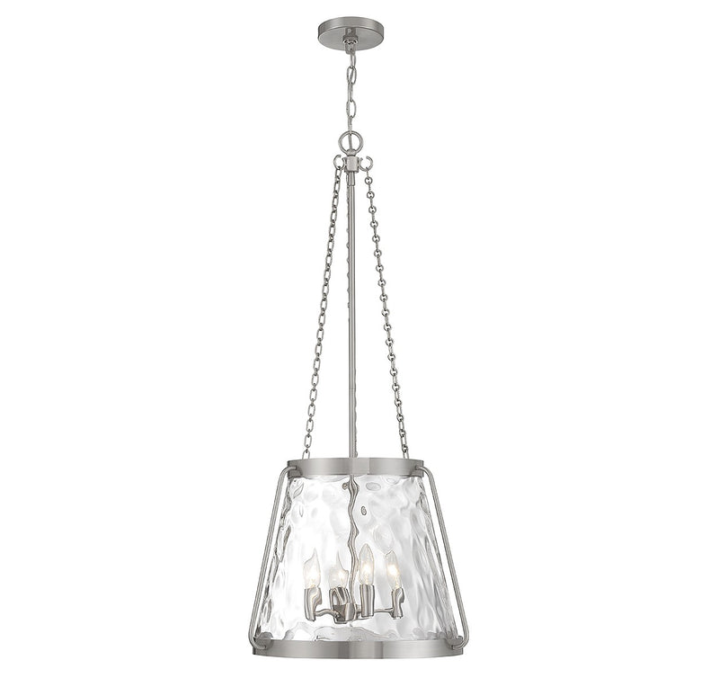 Crawford Four Light Pendant in Satin Nickel