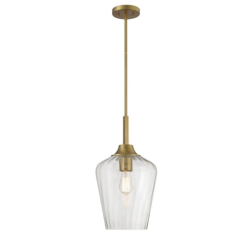 Carlton One Light Pendant in Warm Brass