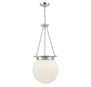 Manor Three Light Pendant in Polished Nickel