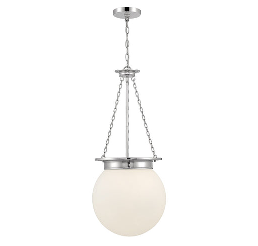 Manor Three Light Pendant in Polished Nickel
