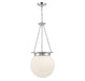 Manor Three Light Pendant in Polished Nickel