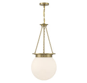 Manor Three Light Pendant in Warm Brass