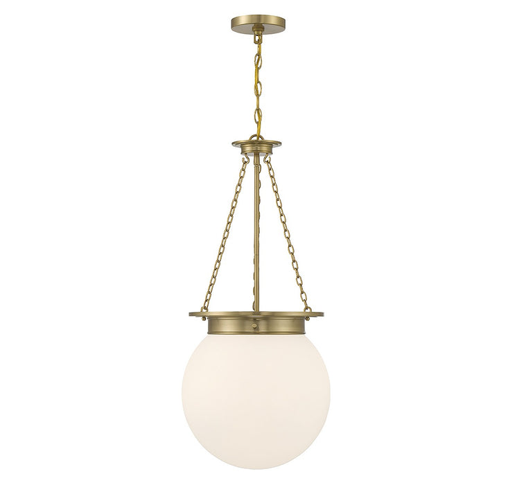 Manor Three Light Pendant in Warm Brass