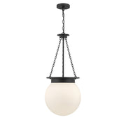 Manor Three Light Pendant in Matte Black