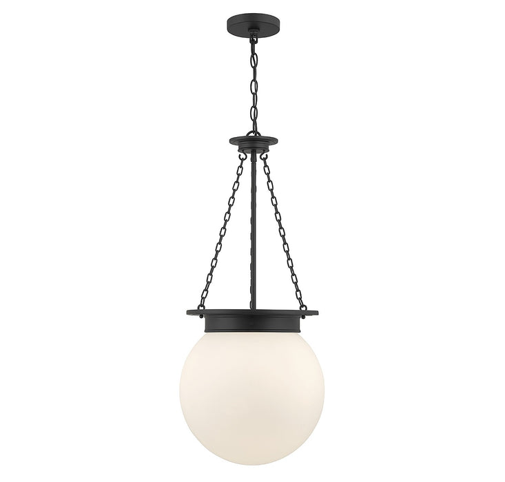 Manor Three Light Pendant in Matte Black