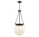 Manor Three Light Pendant in Matte Black