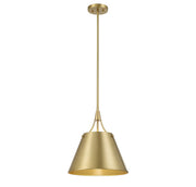 Willis One Light Pendant in Warm Brass