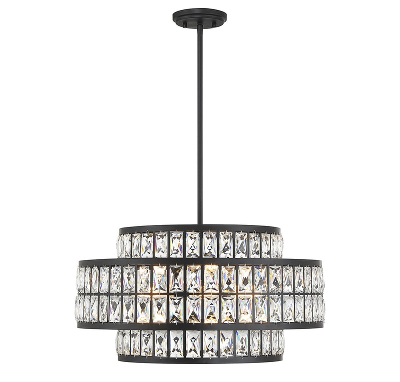Renzo Four Light Pendant in Matte Black
