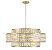 Renzo Six Light Pendant in Warm Brass