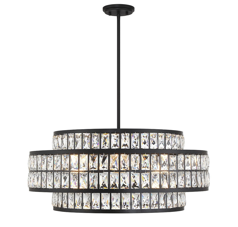 Renzo Six Light Pendant in Matte Black
