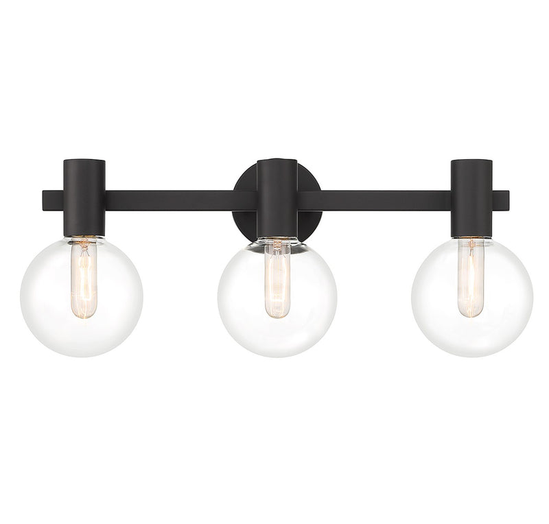 Wright Three Light Bathroom Vanity in Matte Black